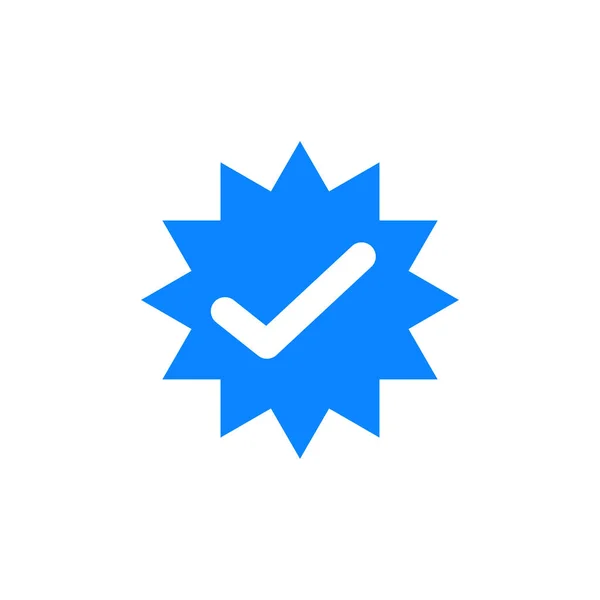 Blauw Vinkje Pictogram Ontwerp Profiel Geverifieerde Badge — Stockfoto