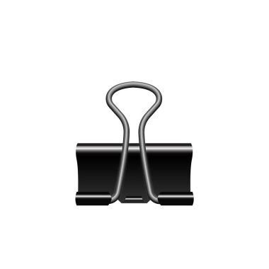 beyaz arkaplanda siyah klasörlü ataçlar.