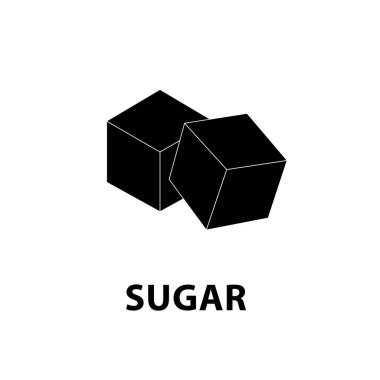 Şeker küpleri, beyaz arkaplanda izole