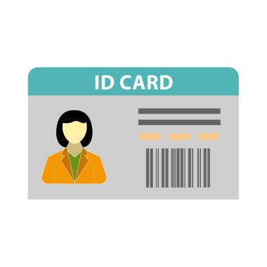 Beyaz arkaplanda plastik kimlik çizimi