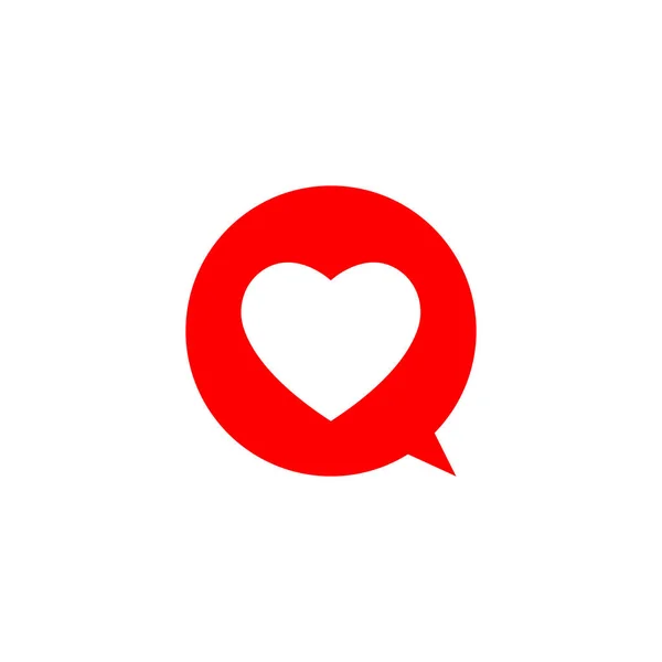 Sprache Blase Dialogbox Mit Herz Liebe Symbol — Stockfoto