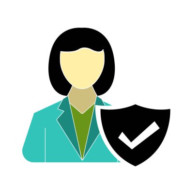 İş kadını çalışan tek izole edilmiş simge