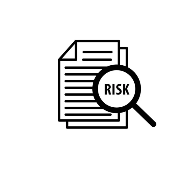 Kockázatos Szó Nagyító Kockázatkezelési Ikon — Stock Fotó