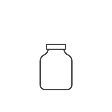 Beyaz üzerine Jar ana hatları simgesi çizimi