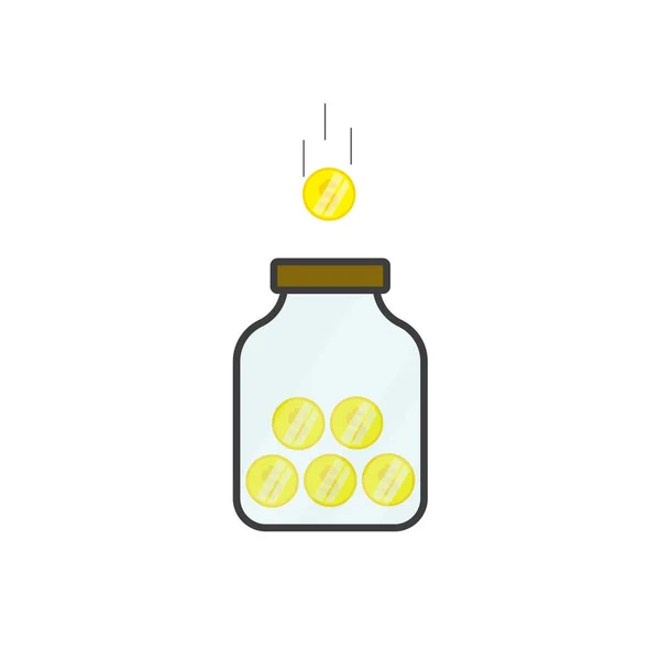 Ilustración Del Icono Piggy Bank Blanco — Foto de Stock