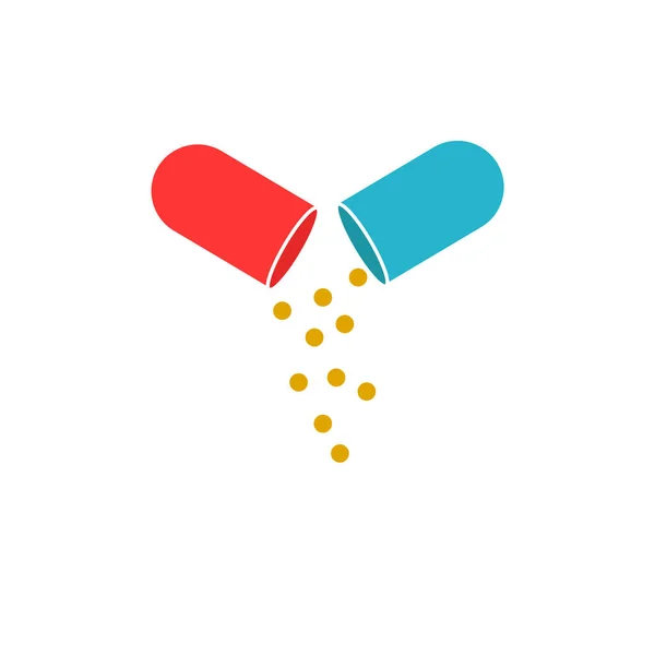 Pill Illustration Medical Logo Flat Design — 스톡 사진