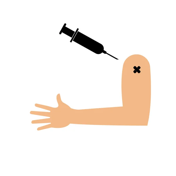 Ombro Com Ajuda Banda Vacinal Após Injeção — Fotografia de Stock