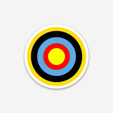 Okçuluk hedefi. Beyaz arkaplanda illüstrasyon 