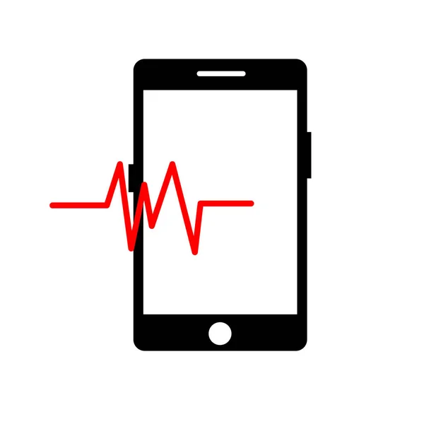 智能手机屏幕上的脉率 — 图库照片