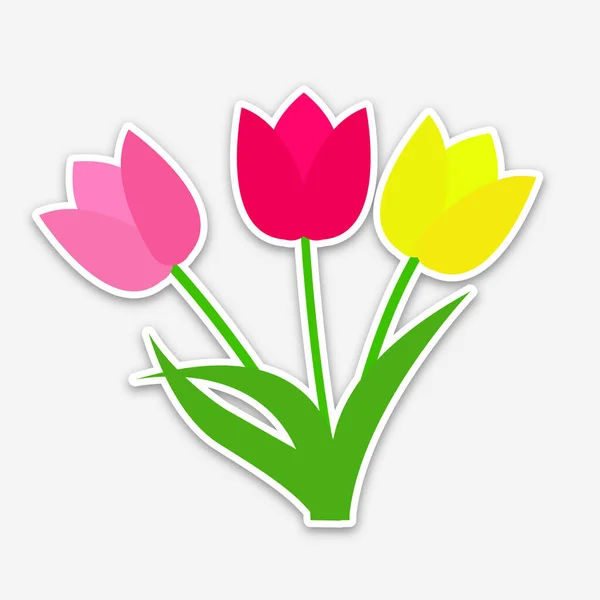 Tulp Plat Pictogram Lente Bloemen Illustratie — Stockfoto