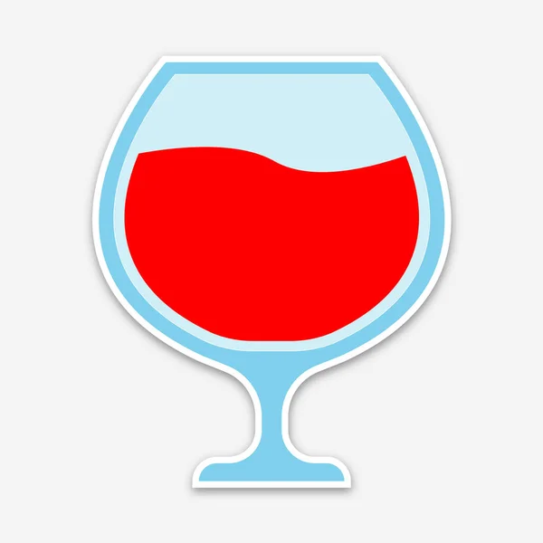 Glas Rode Wijn Doodle Icoon Sticker — Stockfoto