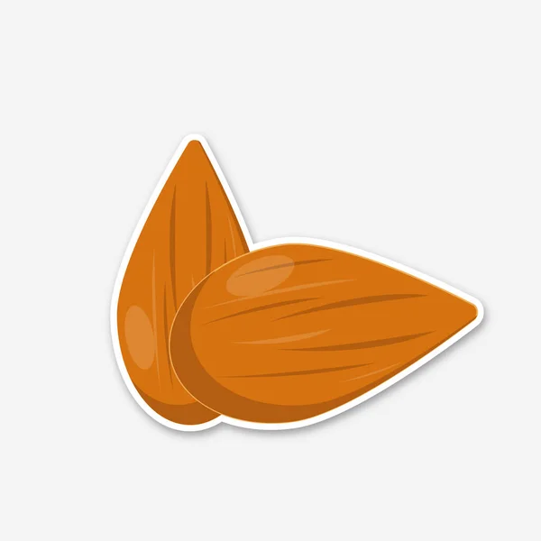 Almonds Icon Shadow Flat Style — Stock Photo, Image