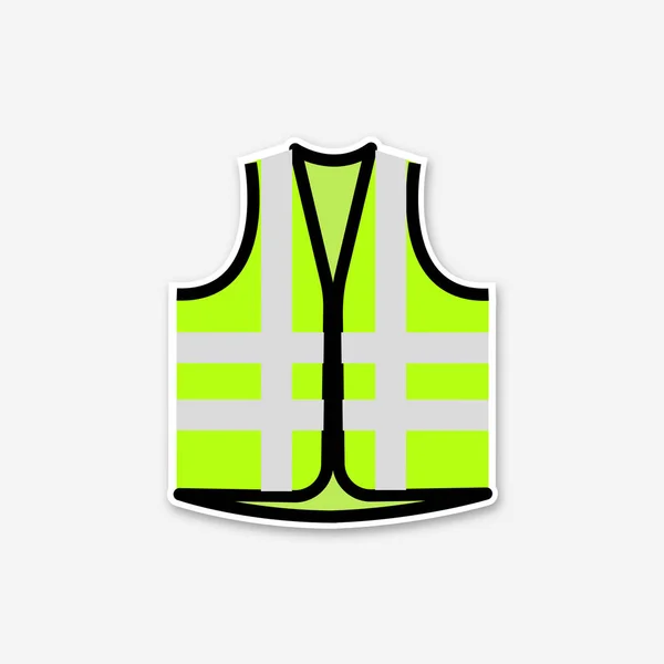 Icona Gilet Sicurezza Verde Con Lunga Illustrazione — Foto Stock