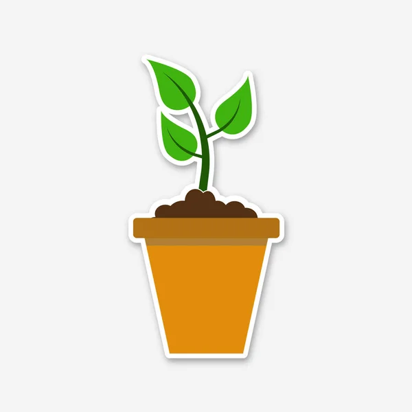 Plante Cultivée Pot Stiker Illustration — Photo