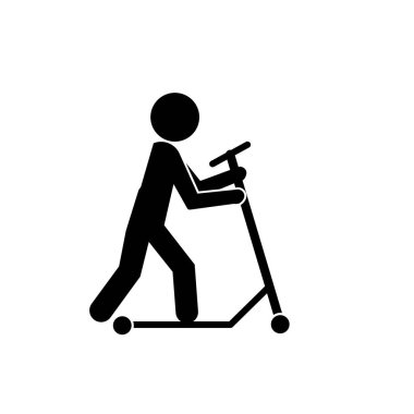 Çocuklar, eğitin, oynayın, scooter, oyuncak simgesi. 