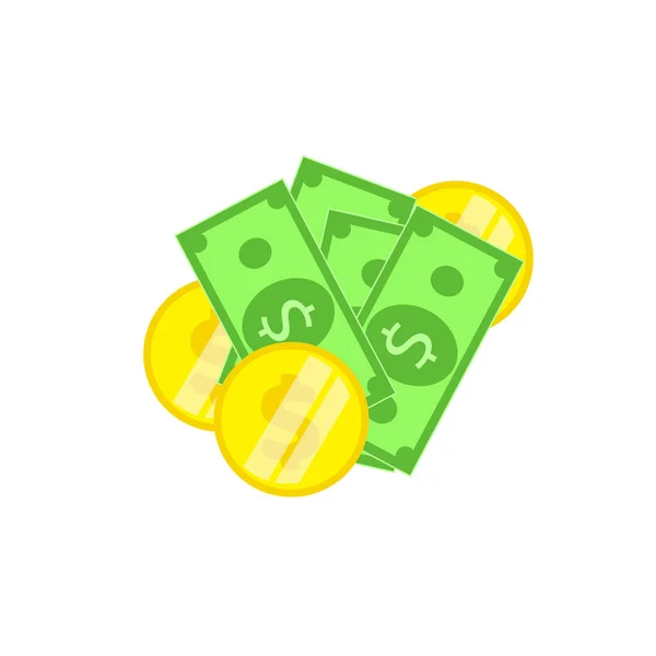 Money Dollars Banknotes Cash Money Flat Style Illustration — Stock Photo, Image