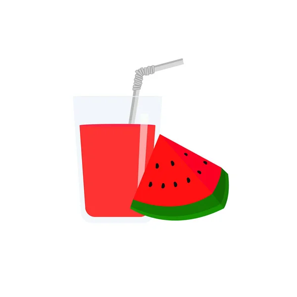 Scheibe Wassermelone Symbol Flache Illustration Einer Scheibe Wassermelone — Stockfoto