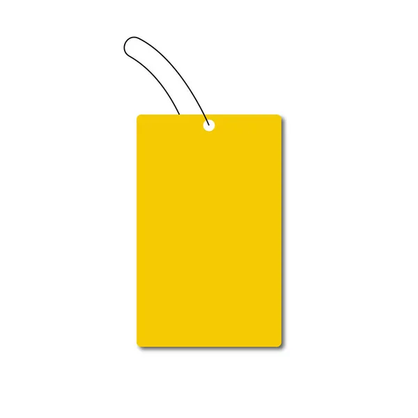 Sarı Boş Kağıt Asılı Etiket Maketi — Stok fotoğraf