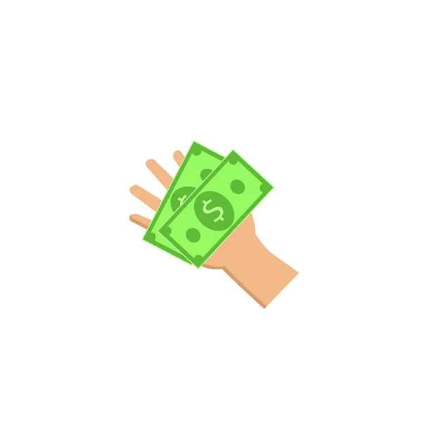 Hand Holding Money Isolated White Background — Stock Photo, Image