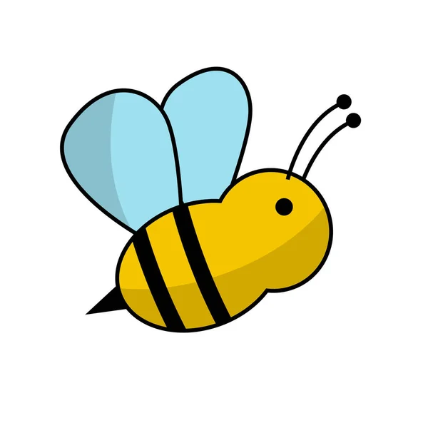 Bee Icon Cartoon Cute Bee Isolated White Illustration — Stock Photo, Image