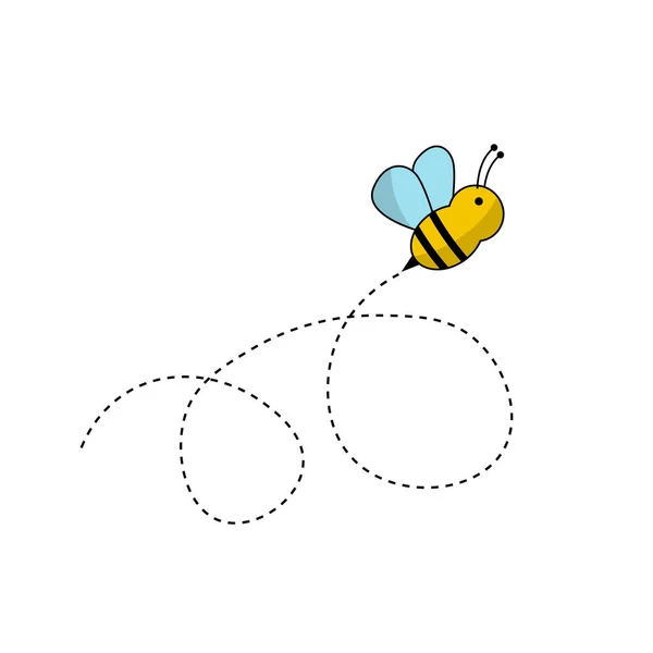 Bee Icon Cartoon Cute Bee Isolated White Illustration — 스톡 사진