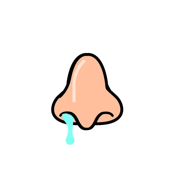 Runny Nose Icon Black Sign Illustration — 스톡 사진