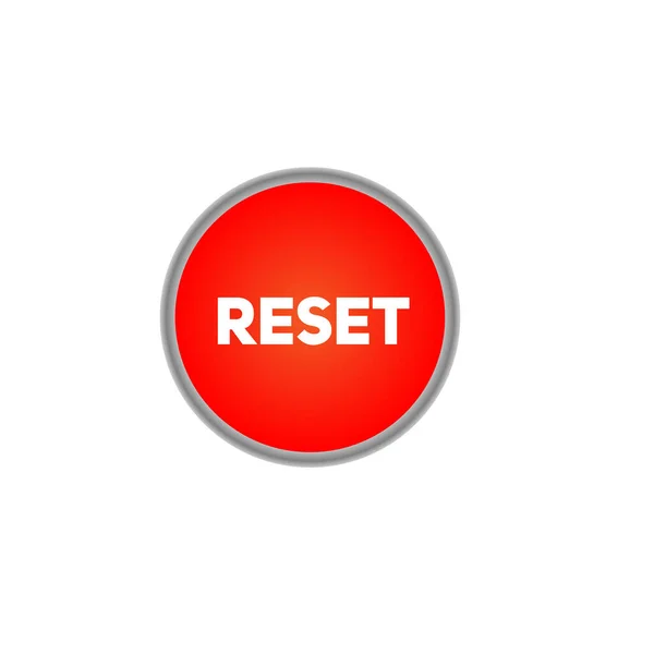 Botão Vermelho Reset Isolado Fundo Branco — Fotografia de Stock