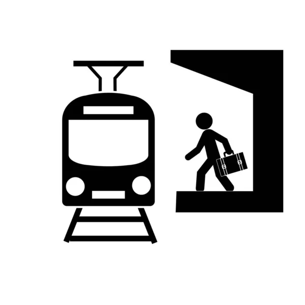 Символ Значка Залізничної Станції Ізольовано — стокове фото