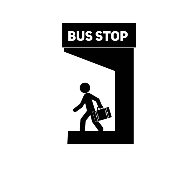 Bus Stop Signs Illustration White Background — Stock fotografie