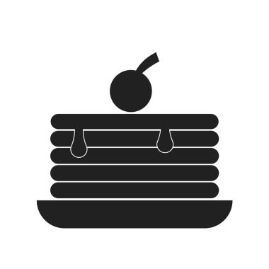 beyaz üzerine pasta sembolü düz resimleme