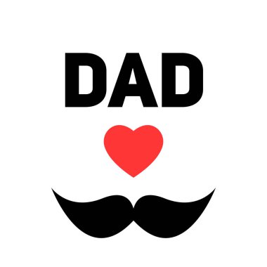 Beyaz üzerinde Babalar Günü tebrik kartı illüstrasyonunuz kutlu olsun.