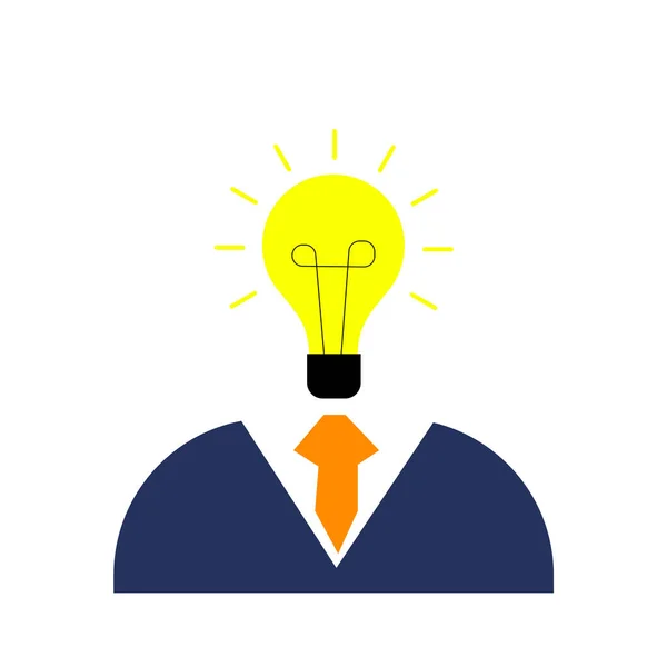 Icona Dell Innovazione Uomo Affari Con Lampada Attrezzi Posto Della — Foto Stock