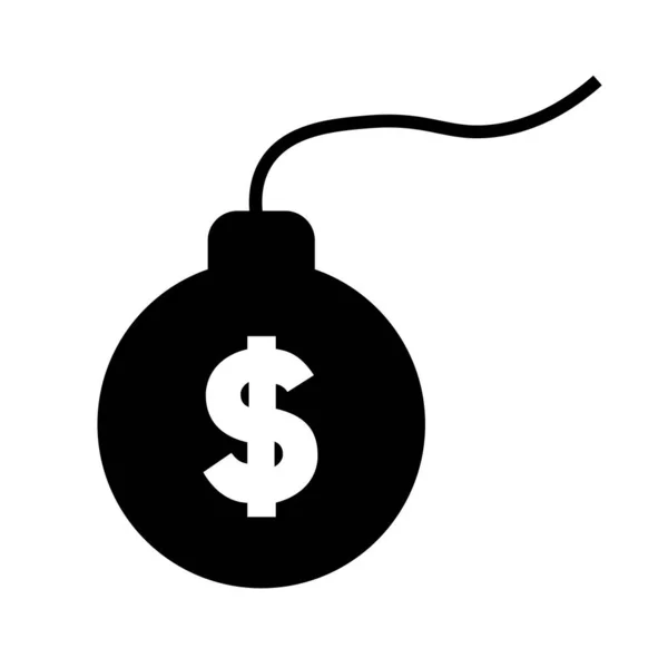 Значок Бомби Доларів Прості Кольорові Елементи Ілюстрації — стокове фото