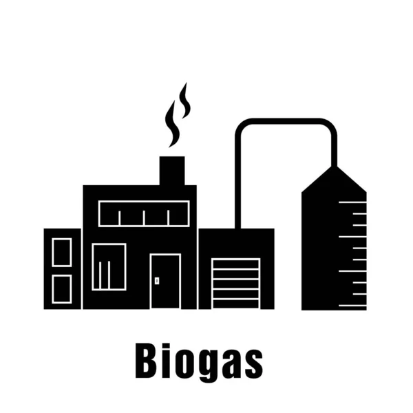 Biogasplant Icoon Eco Industrie Milieu Symbool Voor Alternatieve Energie — Stockfoto