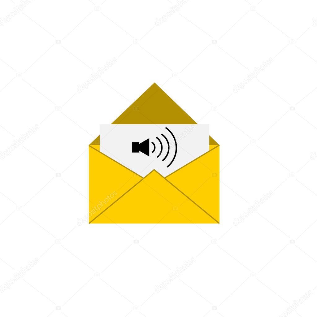 Voicemail, audio message line icon.