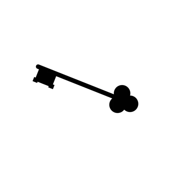 Ročník Klíč Silueta Černý Zámek Bezpečnostní Tajný Symbol — Stock fotografie
