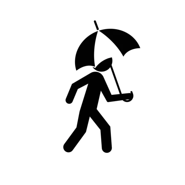 Running Man Umbrella Best Flat Design Icon — Stock Photo, Image