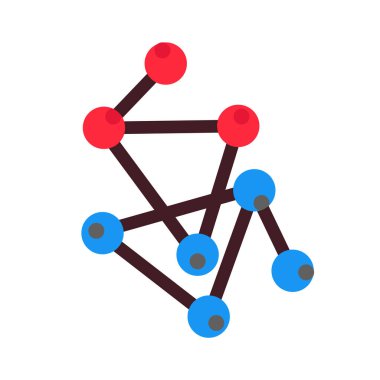 Molekül işareti çizimi. Yeni yıl mavimsi simgesi 