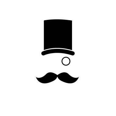 Beyaz arkaplanda izole edilmiş beyefendi simgesi.