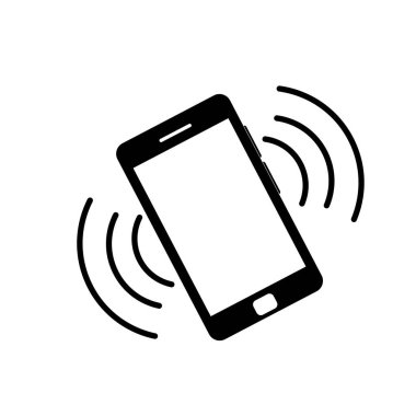 Siyah beyaz telefon ikonu. Telefon sembolü.