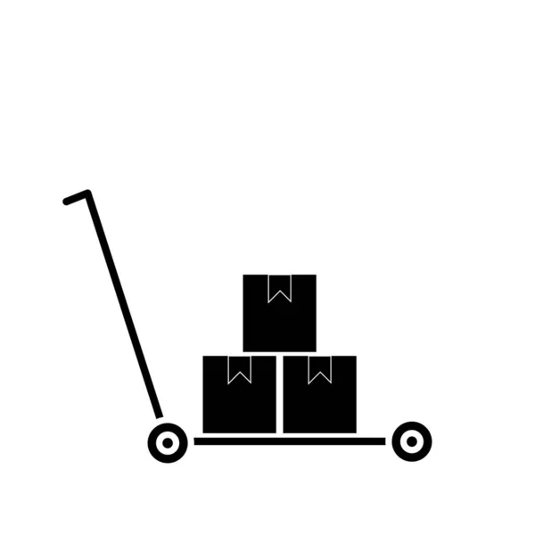 Hand Truck Ikoon Hand Trolley Ikoon Platform Trolley Art Illustration — Stockfoto