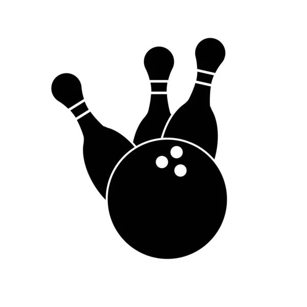 Bowling Pictogram Witte Achtergrond Bowling Spel Teken Pictogram — Stockfoto