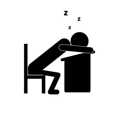 Çalışma masasında uyuyordu.