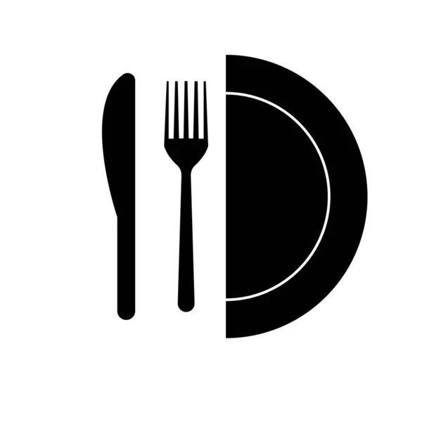 Fork Knife Plate Icon Illustration White — Stock Photo, Image