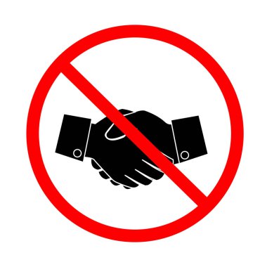 Şeffaf bir arkaplanda el sıkışmalar. COVID-19 koronavirüsünün yayılmasını önleme kavramı