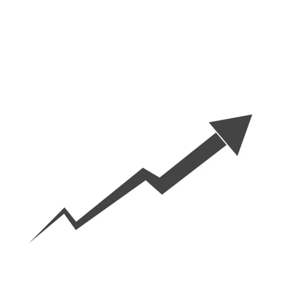 Stock market growth concept with upward arrow for profits.