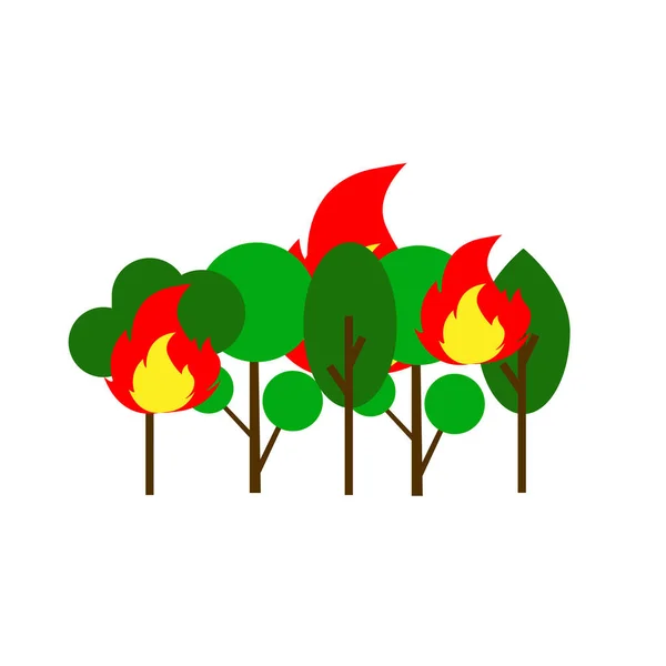 Brandende Bos Sparren Brand Vlammen Natuur Ramp Concept Illustratie Achtergrond — Stockfoto