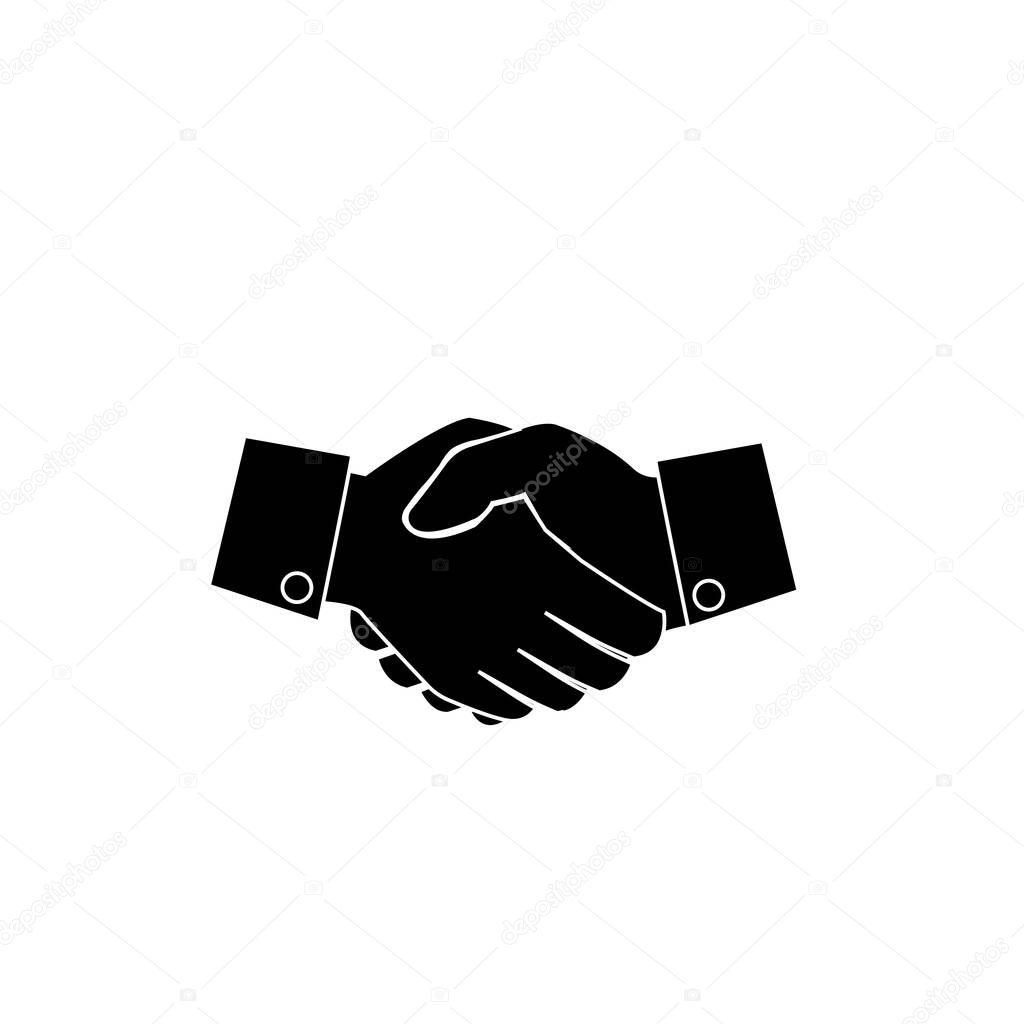 Handshake Icon. Simple flat symbol. Perfect Black pictogram illustration 