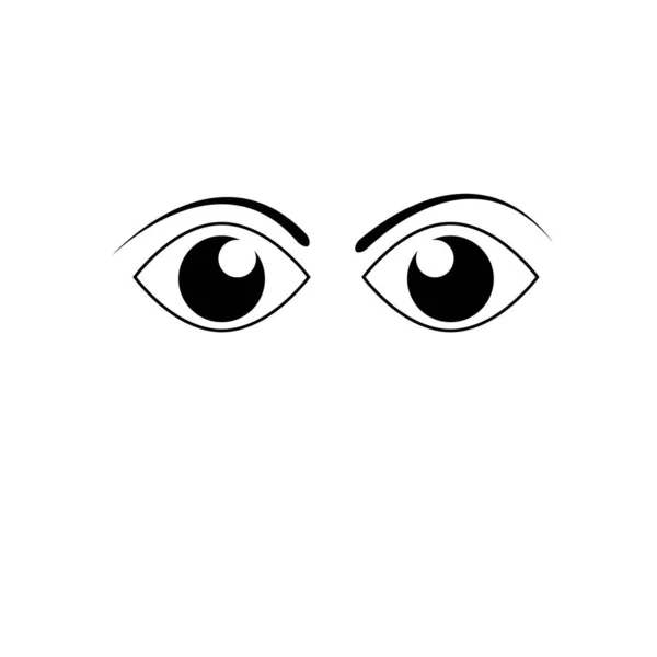 Zwart Oog Pictogram Ontwerp Illustratie Wit — Stockfoto