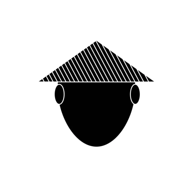 Ilustração Chapéu Palha Cônico Chinês Isolado Fundo Branco — Fotografia de Stock